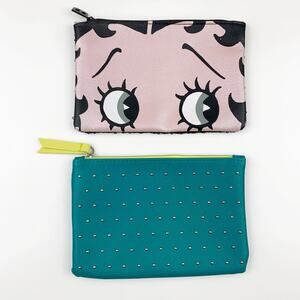 Lot Ipsy Bags Betty Boop & 100th Glam Bag Teal Studded Cosmetic Makeup